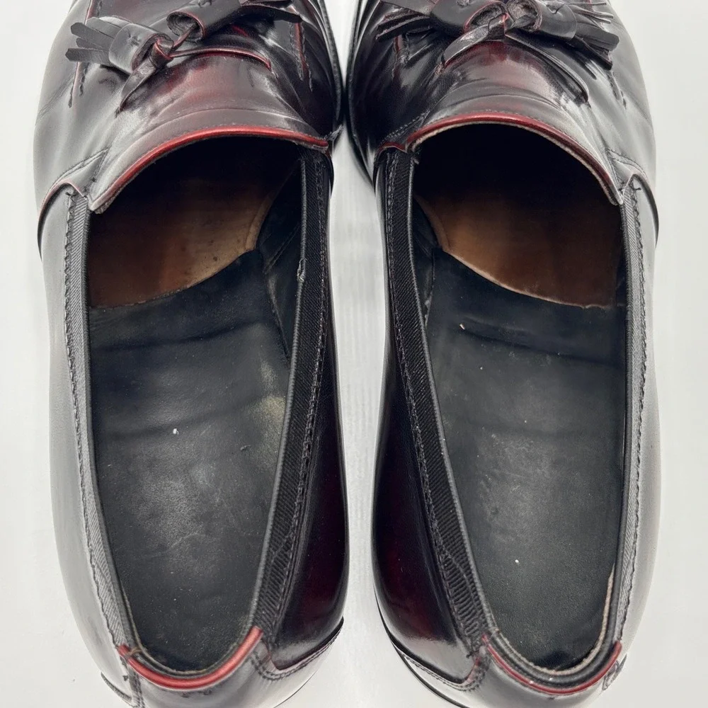 Johnston & Murphy Men's Tassel Loafers Black Leather Dress Slip-on Shoes